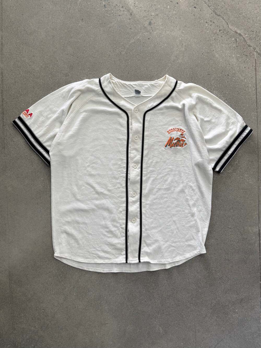Vintage Miami Hurricanes NCAA Mascot Baseball Jersey - XL